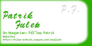 patrik fulep business card